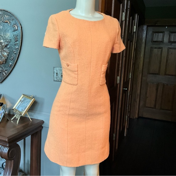 CHANEL Orange Sheath Mini Dress Crew Neck - Picture 1 of 16